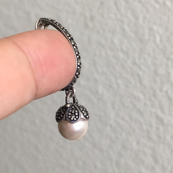🖤Sterling silver and marcasite stones pendant - Picture 3 of 12